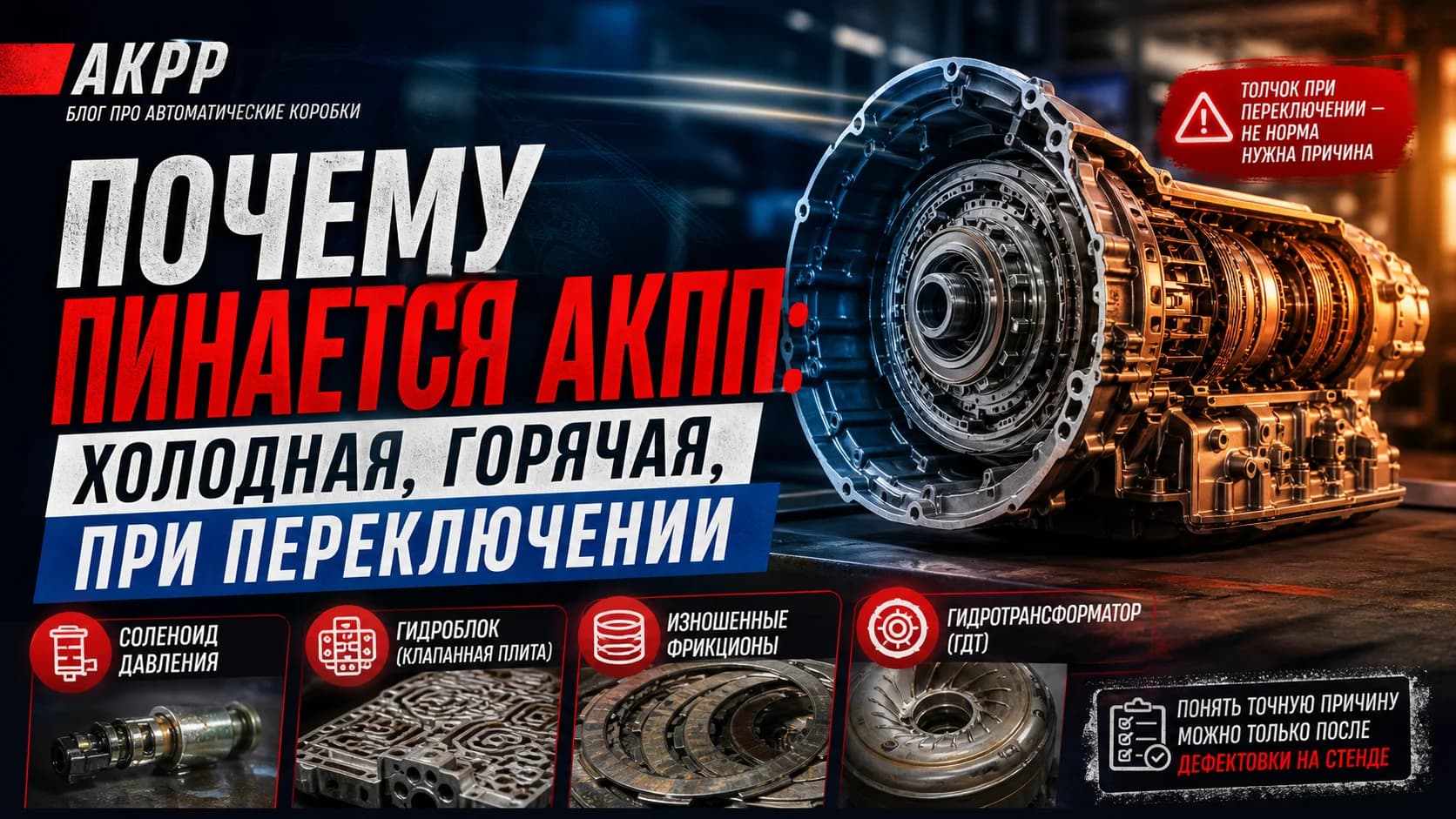 Почему пинается АКПП: холодная, горячая, при переключении