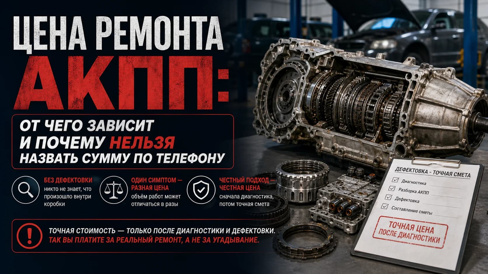 Цена ремонта АКПП: от чего зависит и почему нельзя назвать сумму по телефону