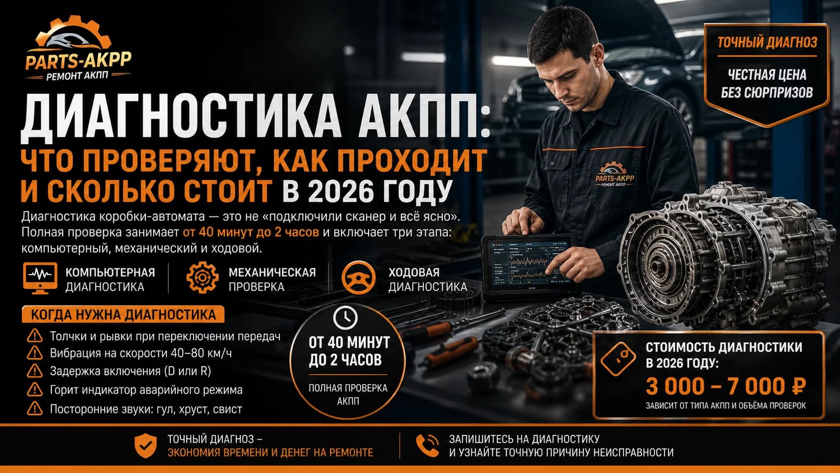 Диагностика АКПП: что проверяют, как проходит и сколько стоит в 2026 году