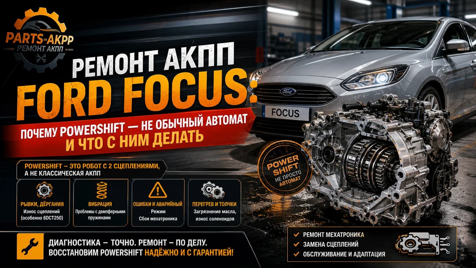 Ремонт АКПП Ford Focus: почему PowerShift — не обычный автомат и что с ним делать
