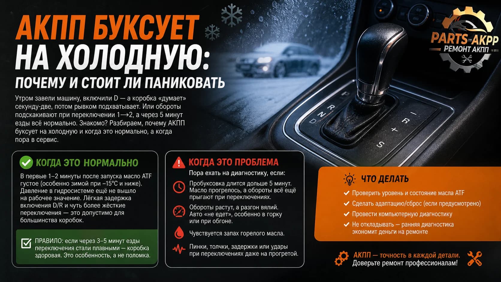 АКПП буксует на холодную: почему и стоит ли паниковать